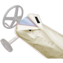 Couverture de rouleau de couverture de piscine de bâche blanc cassé 490x96 cm, couverture de protection de piscine intérieure extérieure