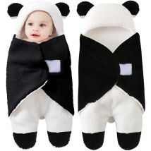 Couverture d'emmaillotage à capuche pour bébé Sac de couchage en molleton