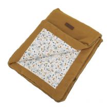 Couverture double face Domiva au fil de l'eau - 75 x 100 cm - Caramel