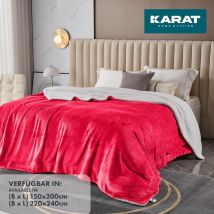 Couverture douillette Glory Double face Rouge 220 x 240 cm