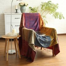 Couverture en chenille, couverture de canapé à glands en Jacquard
