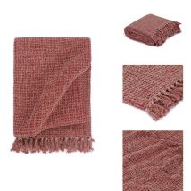Couverture en coton 220 x 250 cm Bordeaux - Jeté - Jetés - Couverture De Canapé - Couvertures De Canapé