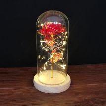 Couverture en verre avec fleur en feuille lumineuse led Cadeau de mariage pour la fête des mères Cadeau de demoiselle d'honneur