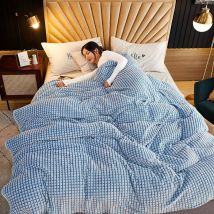 Couverture Extra Plaid, Plaid Couverture Polaire (Bleu et Blanc, 120x200cm)