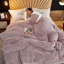 Couverture Extra Plaid, Plaid Couverture Polaire (Rose et Blanc, 120x200cm)