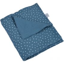 Couverture gaze de coton bebe 75 x 75 cm bleu