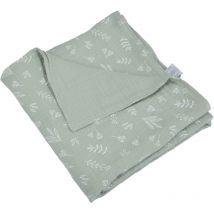 Couverture gaze de coton bebe 75 x 75 cm vert
