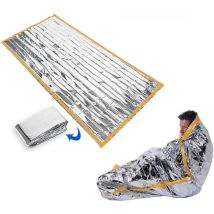 Cyslmuk - Couverture isolante d'urgence, couverture de sauvetage argentée double face, couverture de protection solaire, couverture d'urgence, 100 x