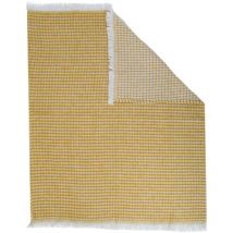 Couverture lit enfant tissu nid d'abeille Jaune Ocre 80x100 cm