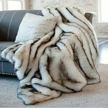 Couverture luxueuse en fausse fourrure 60X150 cm Couverture en imitation renard Couverture en fausse fourrure Couverture décorative Lit Canapé