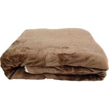 Couverture Marron 220X240CM 100% Flanelle/Sherpa Moelleux Doux Toucher velouté
