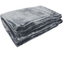 Couverture microflanelle 220x240 cm gris