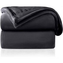 Couverture Plaid Canapé Polaire 180 x 200cm Anthracite Plaid pour Canapé Couverture Polaire Epaisse Moelleuse Douce Et Chaude
