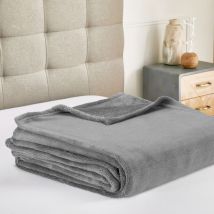 Manta plaid lisa de terciopelo 220x230cm Pikolin Home