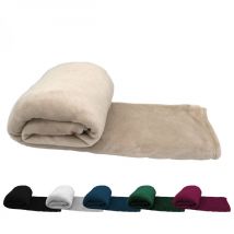 Couverture, plaid polaire 150 x 200 cm en flanelle ultra doux - Beige Vivezen