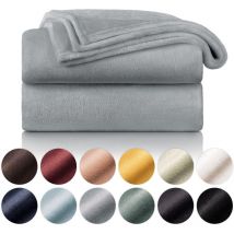 Couverture Polaire 150 x 200 - Gris, Plaid pour Canapé, Cocooning - Epaisse, Moelleuse, Douce Et Chaude - Haute Qualité npterbl