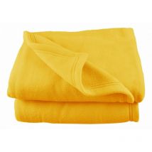 Couverture polaire 240 x 260 cm jonquille grande largeur