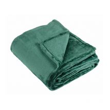 Couverture polaire uni vert foncé - 180x220cm - Vert foncé