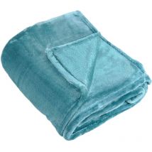 Couverture polaire uni turquoise - 180x220cm - Turquoise