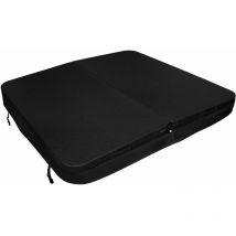 Couverture pour Jacuzzi Noir 200cm / 2m - pvc & Cuir - Spa Housse de Protection Bâche Protectrice Carrée pour Hot Tub Bain à Bulles - Pliable - 4