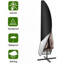 Kmond - Couverture pour Parasol, 265cm Jardin Parasol Couverture/Housse de Protection pour Parasol Oxford Étanche, Noir a