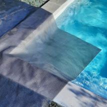 Edenea - Couverture Solaire Piscine Gris Silver - Rectangle - 8 x 4 m - 350 Microns - Œillets Offerts - Recoupable