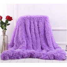 Couverture, Super Douce et Duveteux Plaid Fausse Fourrure, Polyvalente Plaid Polaire Chaude et Confortable pour Chambre Canapé Voyage - Mauve