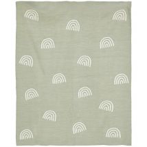 Couverture tricot bébé en tricot 100x80cm vert Atmosphera Créateur D'intérieur