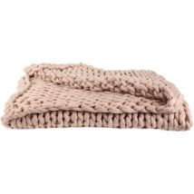 Couverture tricotée rose épaisse et épaisse
