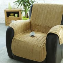 Couvre canapé ou fauteuil beige - 1 place - Marron