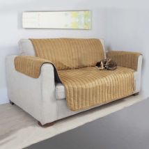 Couvre canapé ou fauteuil beige - 2 places - Marron