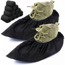 Couvre-chaussures professionnels – Paquet de 100 Bottines et chaussures jetables noires élégantes Taille unique Durable Antidérapant –
