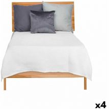 Couvre-lit 180 x 260 cm motif diamant white (4 pièces)