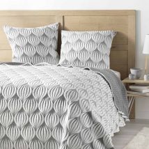 Couvre-lit 2 personnes matelassé 220x240 + taies jersey microfibre Faustine