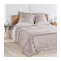 Couvre lit couette écru et beige - 180x240cm - Beige