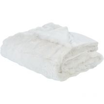 Couvre-lit Couverture Douce Moderne 150 x 200 cm Fausse Fourrure Polyester Blanc Salka