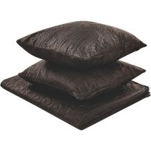 Ensemble Couvre-lit et Coussins Jeté de lit à Motif Gaufré 140 x 210 cm Marron Rayen