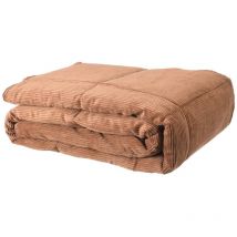 Couvre lit en velours côtelé - 125 x 225 cm - Terracotta - prilio