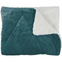 Couvre Lit Flanelle Sherpa Vert Home Deco Factory
