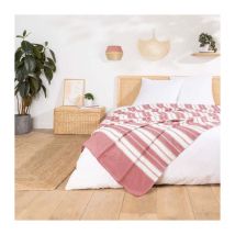 Couvre-Lit Imprimé Jacquard 'Abby' 220x240cm Rose