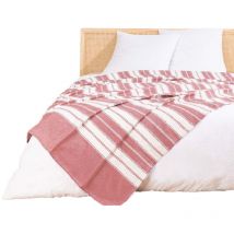 Couvre lit jacquard 180 x 220 cm Abbysse rose