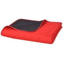 Furniture Limited - Couvre-lit matelassé double-face Rouge et