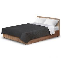 Couvre-lit matelassé par ultrasons 160x200 cm, gris et noir