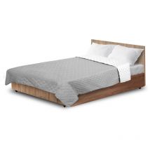 Couvre-lit matelassé par ultrasons 220x240 cm, gris et blanc