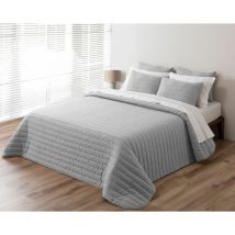 PierreCardin Couvre-lit bouti Linen Grey, Quilt de Entretiempo. Bouti avec garniture fine. Taille du lit 135 (235x270 cm). Toucher de soie 100%