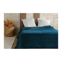 Couvre lit velours gaufré - 240x260cm - Bleu marine