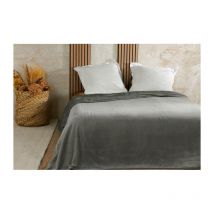 Couvre lit velours gaufré - 240x260cm - Gris