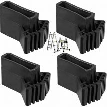 Euritecsa - Couvre-pieds noir 4 pièces couvre-pieds d'échelle accessoires universels antidérapants pieds de remplacement d'échelle en caoutchouc