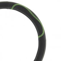 Couvre Volant Noir Surpiqure Verte - 37-39cm