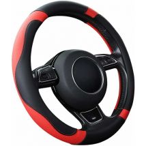 Couvre Volant Voiture Caches de Volant en Cuir Microfibre Universel 37-38cm / 15' Antidérapant Respirant Durable (Rouge)